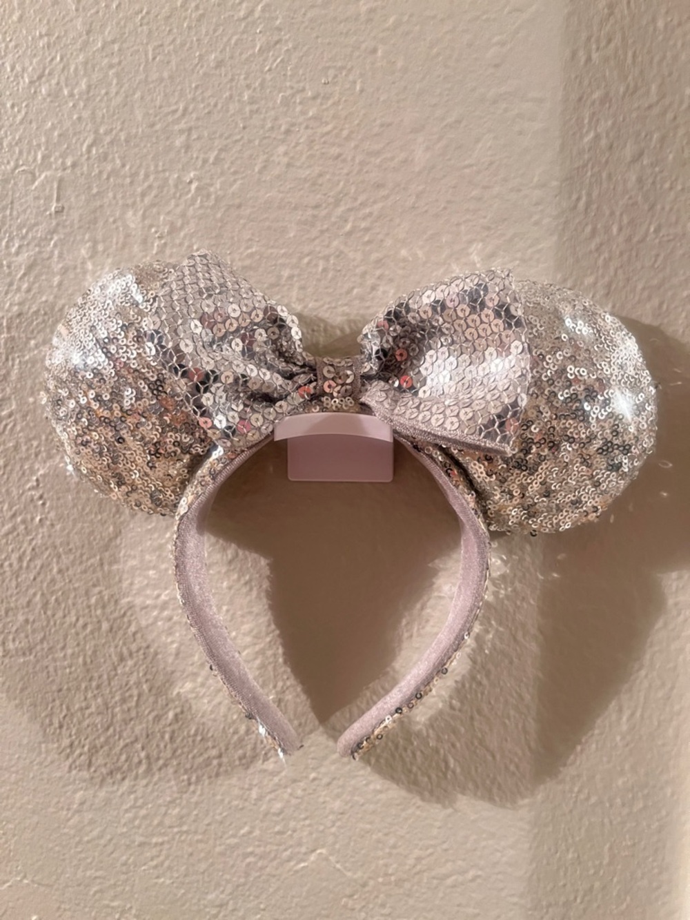 Disney Silver Sequin Minnie Ears Headband